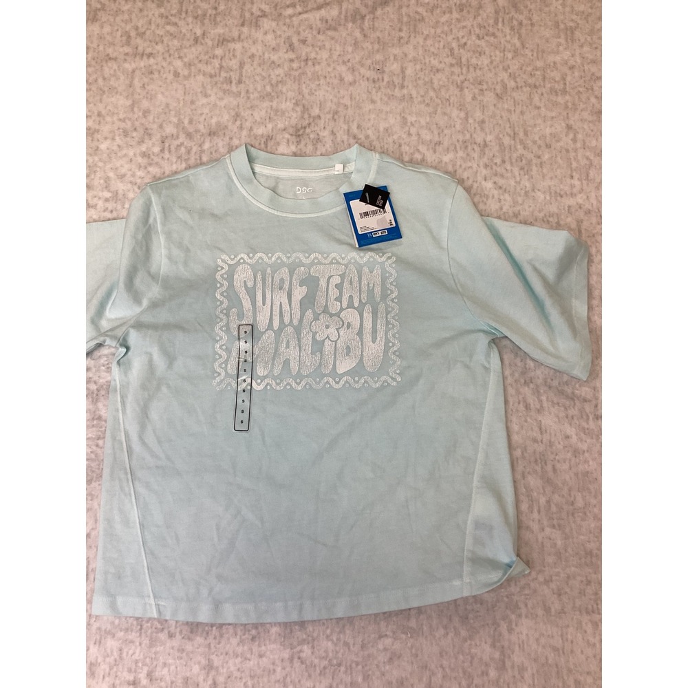 DSG Girls Surf Team Malibu Graphic Tee Waterscape Blue Size Small NWT CKP11579VN